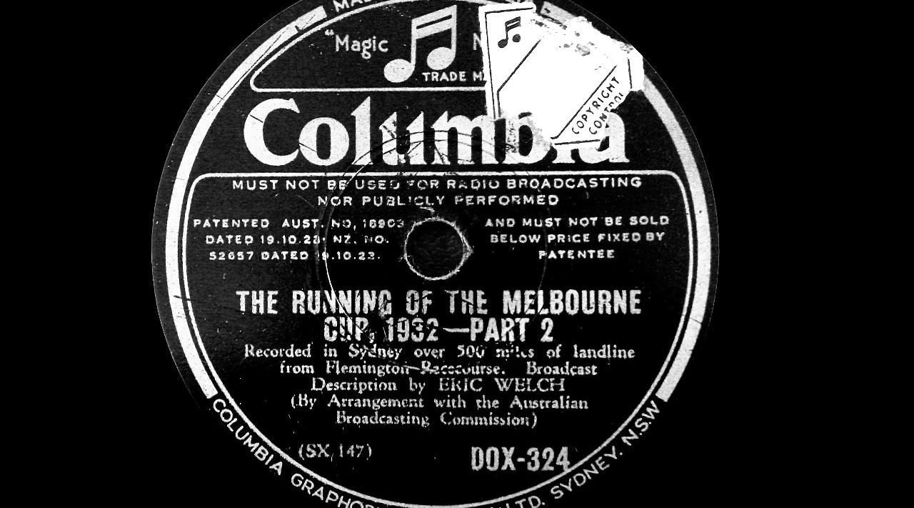 Columbia 78 rpm label: The Running of the Melbourne Cup, 1932, Part 2